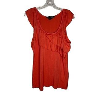 5/$25 Lifestyle Attitude by Larry Levine Pink Sleeveless Ruffle Stretch Tank Top